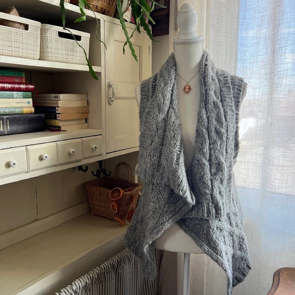 Silver jeans knit wool blend vest gray soft cozy size medium